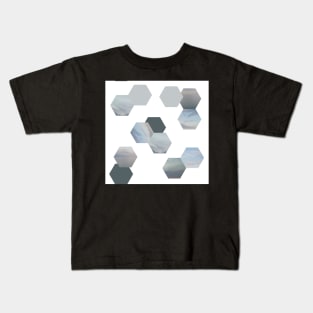 Geometric hexagon pattern Water and Sky Kids T-Shirt